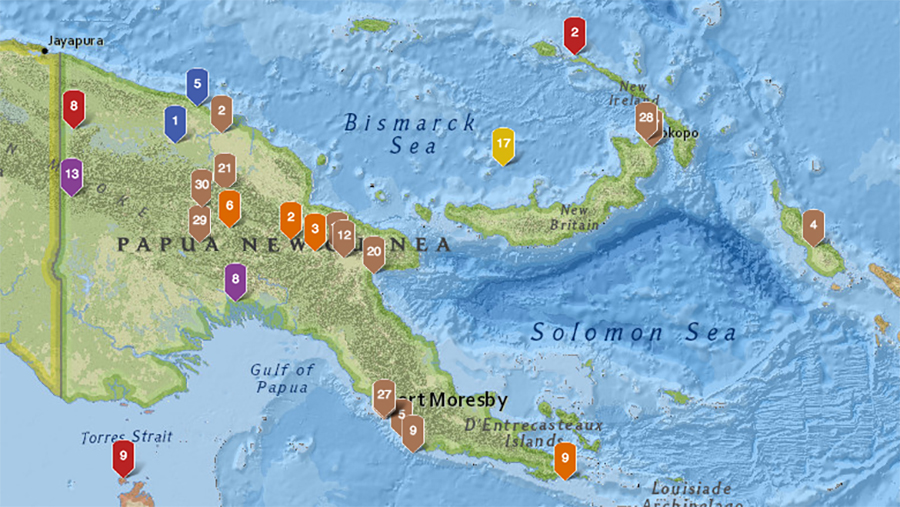 Places - link to a map of PNG